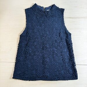 Anthropologie‎ Lili's Closet Navy Lace Women M Sleeveless Floral Lined Top